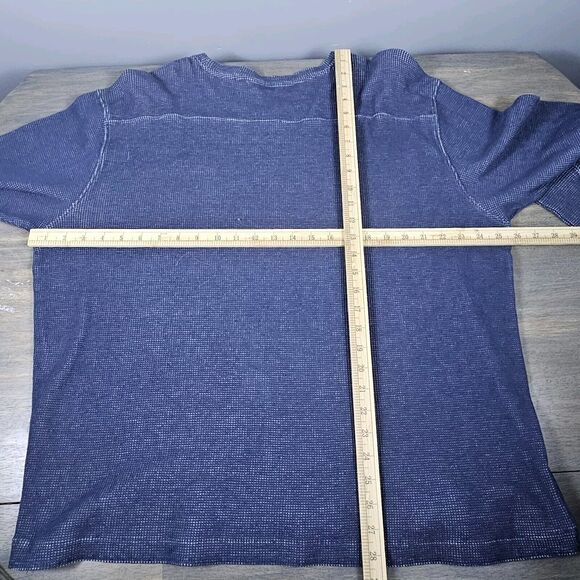 Wrangler Waffle Knit Thermal Shirt Navy Blue Size XXL 2XL Long Sleeve Pullover - Picture 3 of 4